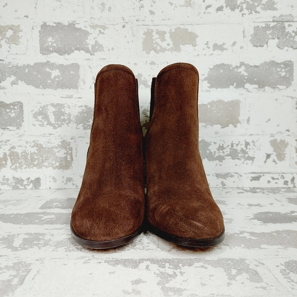 NEW Splendid Women's Marika Block Heel Suede Booties In Brown O149 - Picture 3 of 12